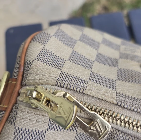 Louis Vuitton Checkered Tan Brown Handbag Women 10x10 Inches Medium - Picture 11 of 16